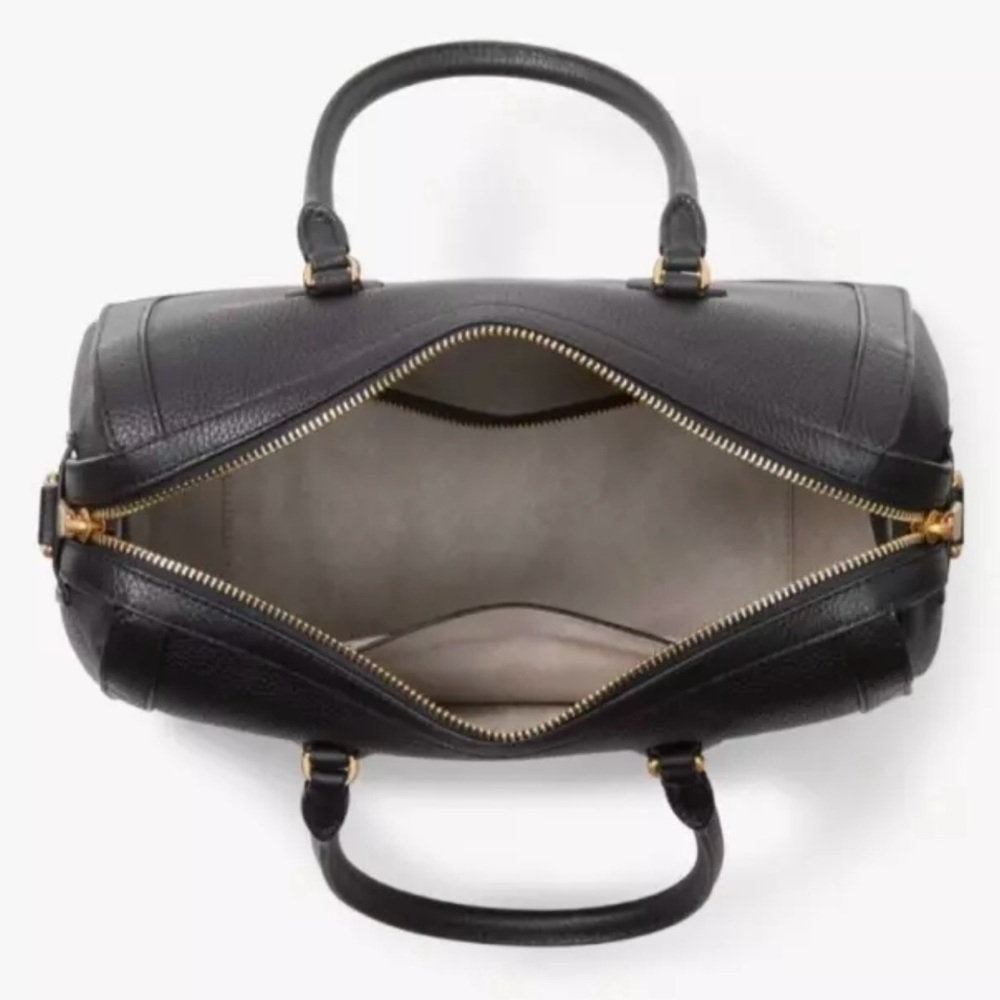 Kate Spade NWT Gramercy Black Peppled Leather Satchel Crossbody Bag - Picture 9 of 13